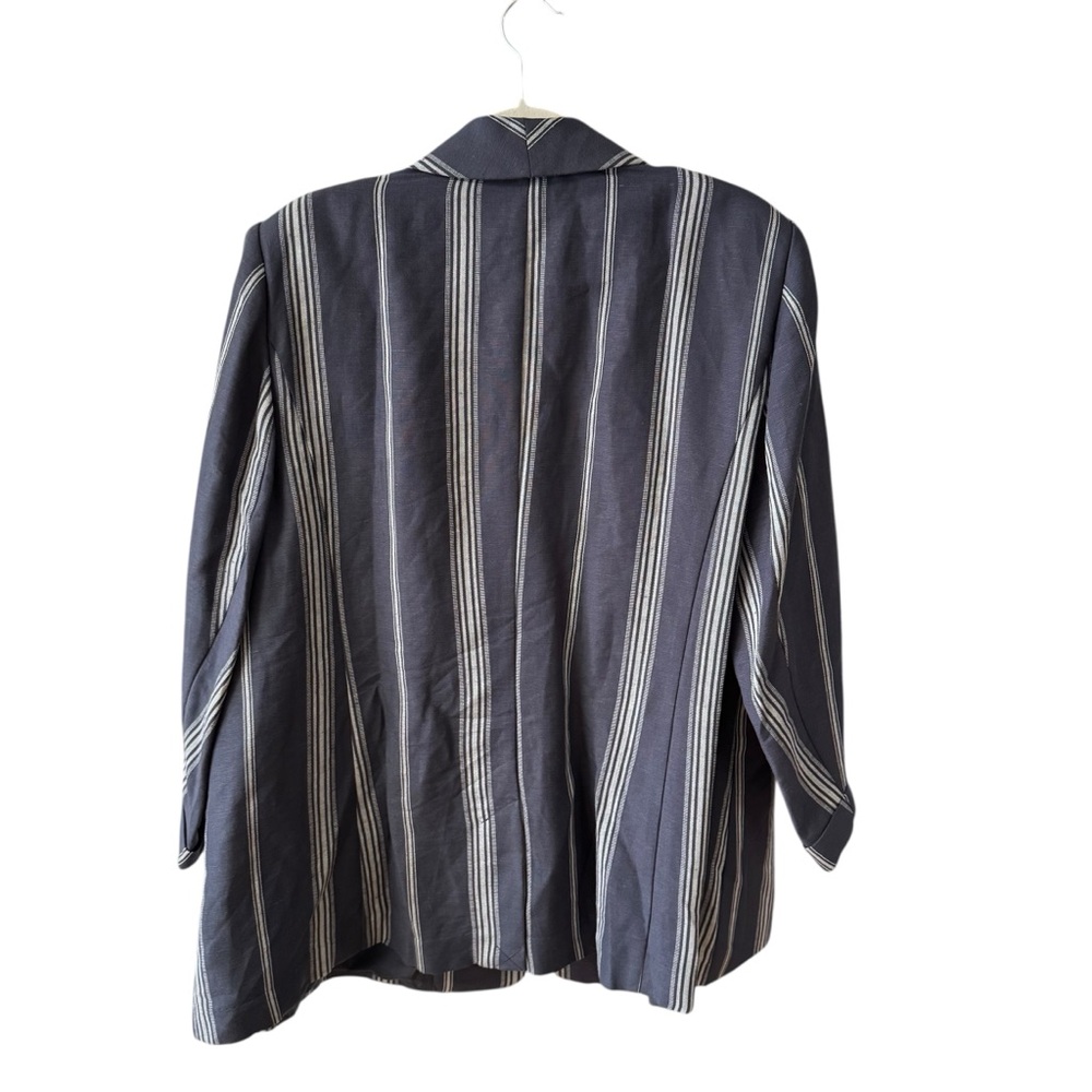 Lane Bryant The Bryant Linen Blend Blazer Jacket Plus Size 22 Blue Academia Work - Picture 3 of 11